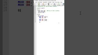 Addition of two 8 Bit numbers | 8086 Assembly language programming #shorts