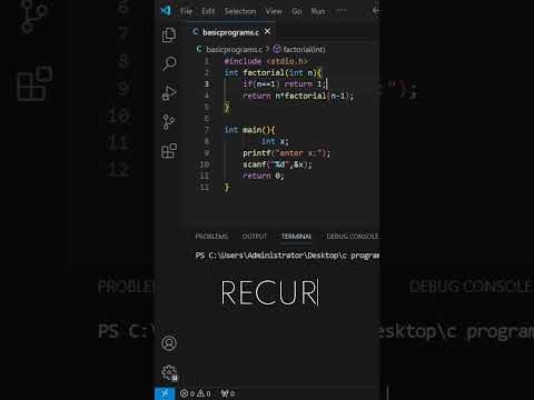 Dive into Recursion with "C" -01  #youtubeshorts #coding #python #programminglanguage #clanguage
