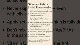 Skincare habits I wish I knew earlier:• Wash your pillowcase every 3–4 days•