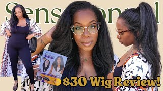 NO CAP $30 Wig Review! GRWM Chat: How to Install Sensationnel Kinky Blowout 22in | YT Makeup Routine