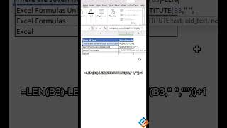 Using LEN and SUBSTITUTE to count words in Excel 🔍📊  #productivityhacks #dataanalytics