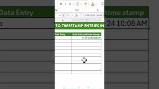 Auto Timestamp Entries in Excel