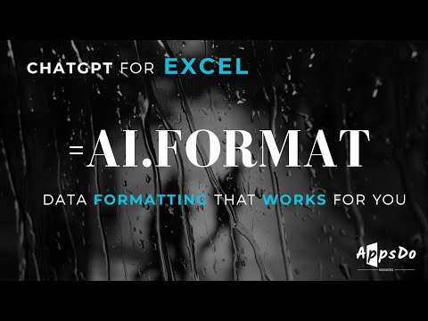 ChatGPT for Excel =AI.FORMAT Function