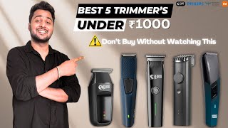 Top 5 Best Trimmers Under ₹1000⚡Best Trimmers for Men 2025 | Budget Beard Trimmer India