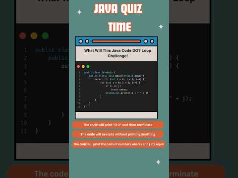 What Will This Java Code PRINT? Nested Loop Break Challenge! 🤔  #learnjava #codingchallenge