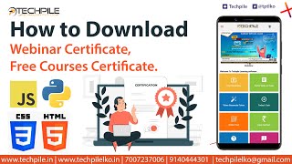 How to download Techpile Webinar Certificate , How to Download Techpile Free Courses Certificate
