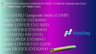 PREDICTION NASDAQ COMPOSITE INDEX (COMP) & NASDAQ-100[11TH  MARCH 2023 –18TH MARCH 2023]