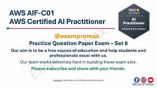 AWS AIF-C01 AI Practitioner Exam Set 8 #aws #awscertification #awsaipractitioner