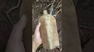 Unearthing 130 yr old antique gin bottle! #treasurehunting #bottledigging #metaldetecting #treasure