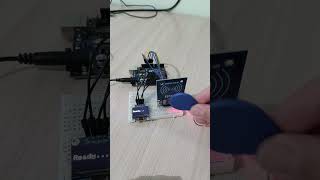 Arduino Uno + RC522 reads ID cards. Shows "OPEN" for valid, "ERROR" for invalid. #Arduino #RC522