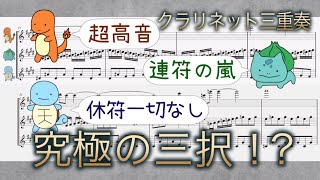 【クラリネット三重奏】初代ポケモンBGM バトル(vsトレーナー) 楽譜付き　Pokemon Clarinet Trio