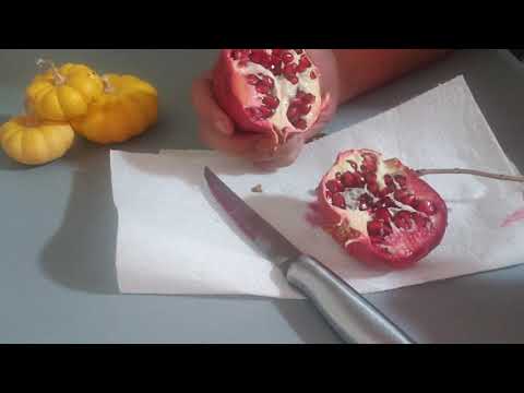 harvesting pomegranate seeds