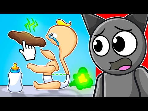 Sprunki tried to feed the baby..