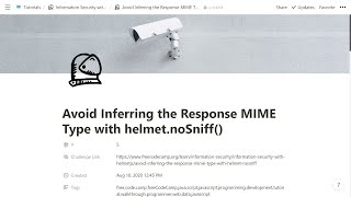 05 - Avoid Inferring the Response MIME Type with helmet.noSniff() - freeCodeCamp