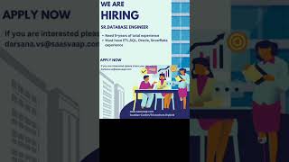 Saasvaap is Hiring! Senior Database Engineer | Hybrid | 5+ Yrs Experience #database #engineering