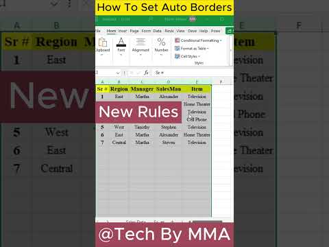 How To Set Auto Borders on MS Excel | Quick Tutorial  #exceltips #excel #microsoftexcel #mexcel