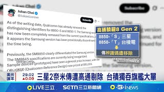 三星2奈米傳遭高通剔除 台積獨吞旗艦大單 晶片業務太慘 三星在韓股權重跌至9年低點 受惠"大而美" 台積電目標價大摩喊1288元｜記者 劉至柔 鍾昀叡｜國際關鍵字20250707｜三立iNEWS