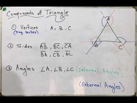 Interior & exterior angles of a triangle,also called internal and external angles | geometry | shap