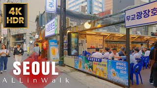 4K Seoul Rush Hour Walk - Downtown / Myeongdong Shopping Street | Korea | 4K HDR | 4K Walk