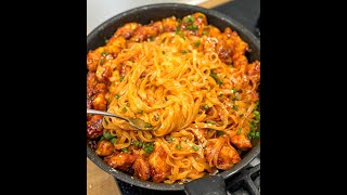 Korean chicken with rice pasta, simple recipe for dinner #worldkitchen #dinner #chicken