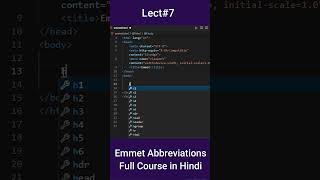 Emmet Abbreviation | Fast Html | lect # 7 | #youtubeshorts #shorts #html #webdevelopment