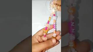 DIY🥰 phone strap with beads || gantungan hp manik manik.  #diy #bracelet #beads #subscribe #shorts