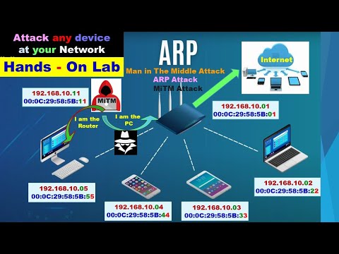 Cybersecurity ARP spoofing Attack ANY Device at Your Network  video 13