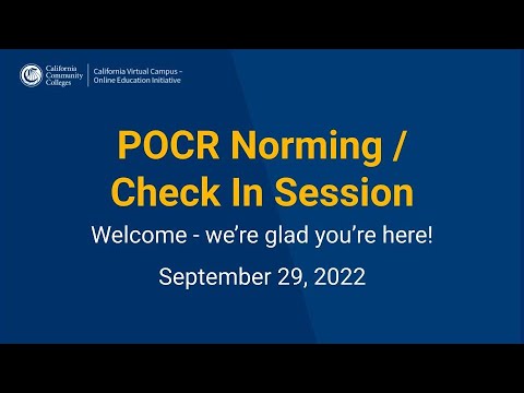 Local POCR Norming: Sept. 29, 2022