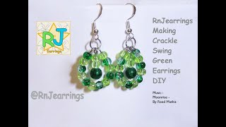 RnJearrings Making Crackle Swing Green DIY Earrings & Jewelry