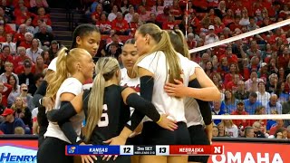 Nebraska vs Kansas Women's College Volleyball Spring 2025 Replay