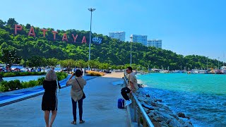 Beautiful PATTAYA THAILAND Oceanfront WALK, Bali Hai Pier to Heat Wave Skatepark and the Lighthouse