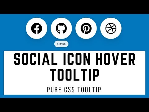 Social Icon Hover Tooltip - Pure CSS Tooltip