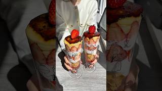 The best strawberry parfait with boldly brûléed strawberries available in Kagurazaka 🍓