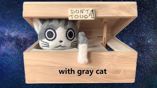 DON'T TOUCH BOX WITH GRAY CAT!! - by Sally71 (my shop: www.sally71.com) useless box