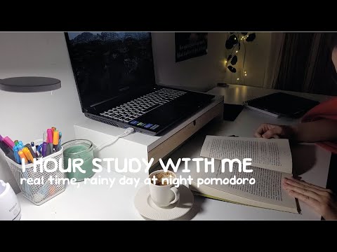 1 Hour Study With Me | Background Noise, Real Study, 10 Minute Break, Pomodoro