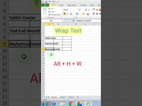 Wrap text in excel #excel #excelshortcuts #exceltricks #exceltips #exceltutorial #excelcourse