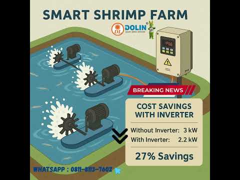 Hemat Listrik Tambak Udang! Pakai Inverter, Untung Maksimal! #tambakudang #vaname #udang #inverter
