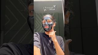 Trying Charcoal Mask for the first time ☠️🌚😭 #shorts #skincare #charcoalmask
