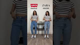 🔥Jeans Brand Battle | LEVI'S vs Zara | Cheap vs Expensive! #shorts #youtubeshorts #levi #zara #jeans