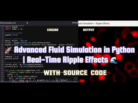 Advanced Fluid Simulation in Python | Real-Time Ripple Effects 🌊 #coding #python @Future_CodersHub