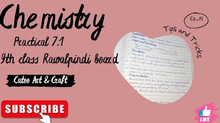 Prepare 9th class chemistry practical notebook || Catoo Art & Craft