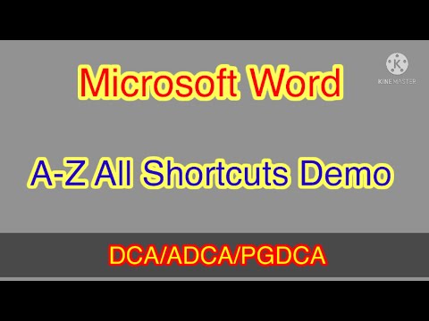 Microsoft Word Ctrl A to Ctrl Z all Shortcut keys with demo