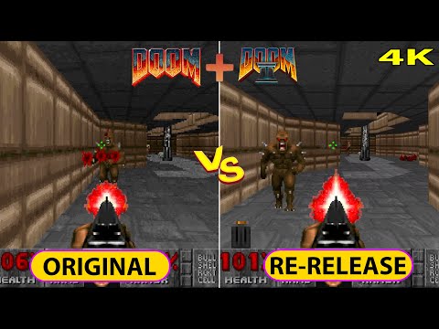 DOOM + DOOM II | Side by Side Graphics Comparison | Re-Release vs Original (4K)