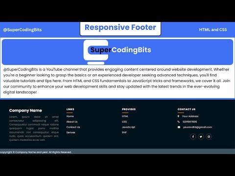 Responsive Footer Using HTML and CSS | SuperCodingBits