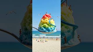 Would You Slide Down This Rainbow Shaved Ice? 🍧🌈｜虹のかき氷に住む世界 #shorts