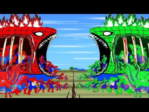 Evolution Of RED SPIDER MAN ZOMBIE BLOOP vs GREEN SPIDER GODZILLA: Who Is The Strongest Monster?