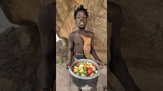 Tribe people eating vegetables 🥒 #africa #hadzatribe #tribelife
