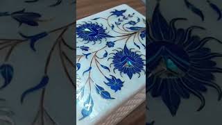 Pietra Dura | Marble Inlay Jewelery Box marbleartshandicrafts.com #pietradura  #marbleinlay