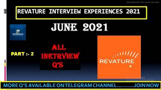 ⏩ Revature interview experience🔥 || June 2021 || All Q's || Full Details 👈