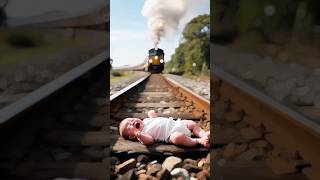 "ट्रेन पटरी पर फंसा मासूम बच्चा | एक सेकेंड की देरी और हादसा!"#shorts #ai #aishorts